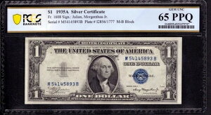 1935N 1h⌔ FR.1608 MBubN PCGS B GEM UNC 65 PPQ