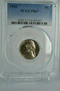 PR67 1953�N �W�F�t�@�[�\�� �j�b�P�� PCGS �O���[�h 5�Z���g �v���[�t �󏭃R�C�� ������ PR 67