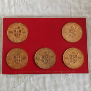 1971年 ヨーク1900周年記念 ロイヤルミント ブロンズメダル5枚セット - ケース入り