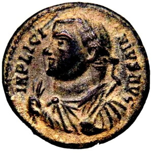 �󏭂�AU Licinius I BI Nummus�B�w���N���A AD 316 �L�����v�Q�[�g�� �Ñネ�[�}�̃R�C��