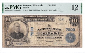 $10 1902 PB National WAUPUN Wisconsin WI ???? �����A! ???? ���������ł�������3��!