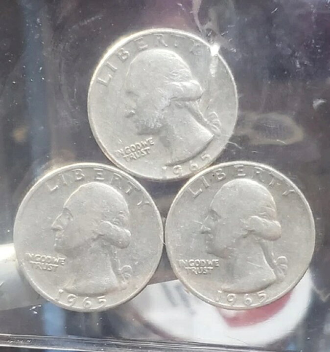 楽天市場】3 - 1965年 リバティ・ワシントン 米国 25セント硬貨 