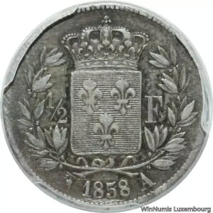 TT0330 󏭂 1/2 t̃GbZC A V  v__ 1858 ubZ PCGS-