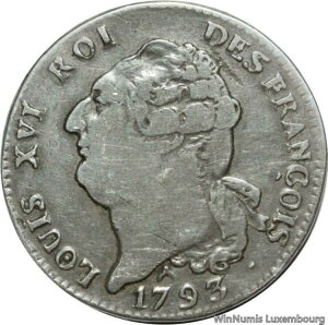 V9710 希少 ECU 6ポンド ルイ16世 1793年 第5学年 1学期 R オルレアン -> オファー-