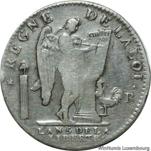 F9710  Ecu 6 Livres Louis XVI 1793 year 5 1er Sem R Orl?ans -> It@[ -