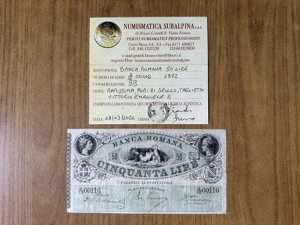 oJ }[i BbgI G}kG[ 2  50  1872 Rarissima Certificata BB