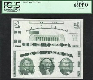 カットされていないペア:GIORIプレステストノート グリーンユニフェイス ドイツテスト PCGS ジェム 新品 66 PPQ