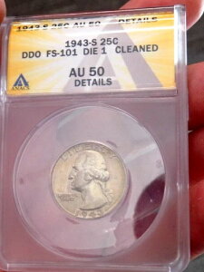 Vg NH[^[ 1943 S DBLE DIE ANACS AU FS101 DIE 1 W[ DDBLE G[ A