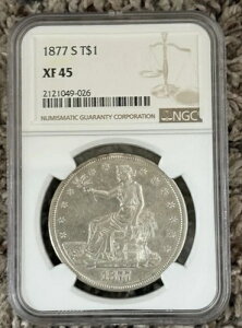 1877�N S �g���[�h �V���o�[ �_���[ $1 NGC XF 45 �O�� Au �ł������� Xf 45 ���X�g �����g�[��