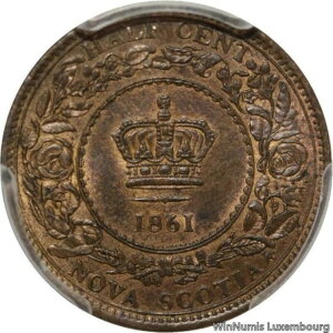 F3696  Ji_ moXRVA XRbgh 1/2Zg rNgA 1861 PCGS MS64 UNC-