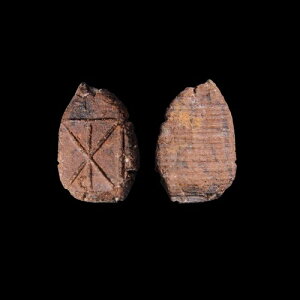 紀元前500-300年頃のマケドニア王の非常に珍しい一面テラコッタ粘土印章(ブルラ)