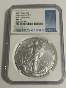 2021 �N $1 1 �I���X �č��A�����J�� �V���o�[ �C�[�O�� �R�C�� �����f�B���O T2 - NGC MS 70 - FDOI �t�@�[�X�g!