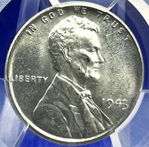 ?? 1943 �����J�[�� 1�Z���g �E�B�[�g�y�j�[ ?? PCGS MS65 ?? �X�`�[���Z���g �V���[�v�f�B�e�[�� ?