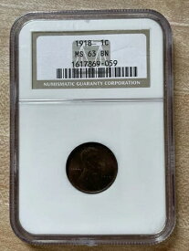 1918年 1C 小麦ペニー NGC MS 63 BN