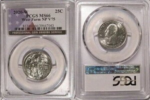 2020�N W �E�B�A�[�t�@�[�� NP �N�H�[�^�[ 25�Z���g PCGS MS66 �v���C�x�[�g�}�[�N V75