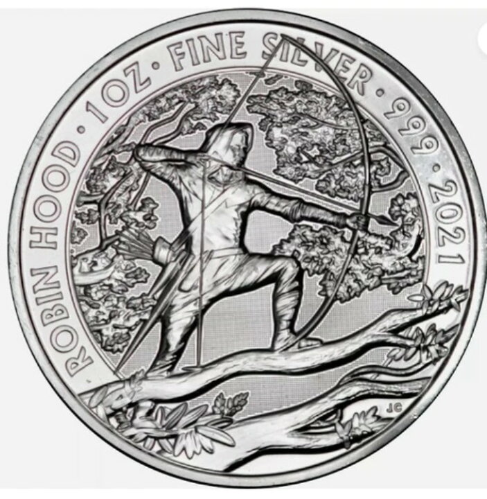 楽天市場】2021年 イギリス ロビンフッド 1オンス 2ポンド銀貨 