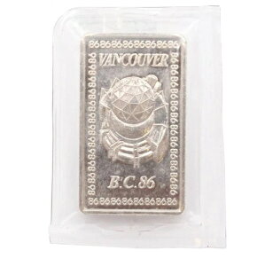 1986年バンクーバーBC万博1/2オンス銀バー.999純銀サンドプレシャスメタル