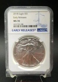 2018年 アメリカン・シルバー・イーグル NGC MS70 アーリーリリース 証明書 4652732-388
