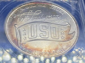 1991-D トナー USO 記念ドル Ms70 アナックス