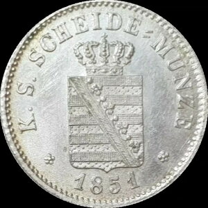 �U�N�Z�� 1851 Unc 2 NeuGroschen Groschen �V���o�[ �R�C�� �t�����X�^�[ �h�C�c