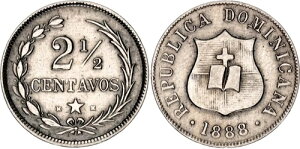 h~jJa 2-1/2 Centavos 1888 H H KM# 7.4 AUNC/UNCAՂ_C