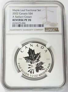 2022�N �V���o�[ �J�i�_ $4 ���f�B�A���g �N���E�� 1/2�I���X ���[�v�����[�t �t���N�V���i�� NGC REV PF 70