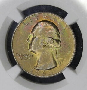 1964�N D 25�Z���g ���V���g����� 25�Z���g NGC�O���[�h MS65 ���C���{�[�J���[�g�[���R�C��