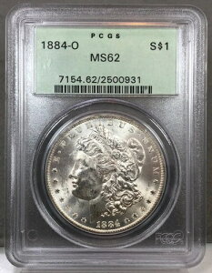 1884-O 米国 $1 モルガン銀貨 PCGS MS62 ~ OGH ~ オールドグリーンホルダー