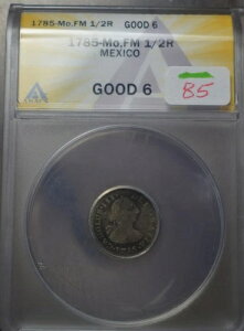 1785-MO FM ���L�V�R �V���o�[ 1/2 ���A�� ANACS G6