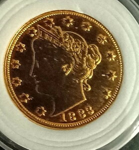 希少 1883年 リバティ V「ラケッティア」ニッケル タイプ 1 セントなし ICG 純正金メッキ