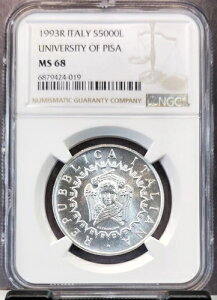 1993�N �C�^���A �V���o�[ 5000���� S5000L �s�T��w NGC MS 68 �u���C�g�W�F�� BU