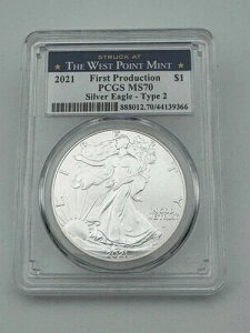 2021-W PCGS MS70 �����Y�� �č��V���o�[ �C�[�O�� �����f�B���O T2 �E�F�X�g�|�C���g ���x��