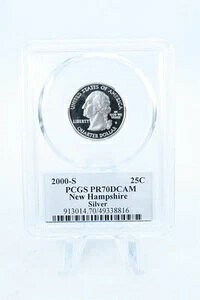 2000-S PCGS PR70DCAM �V���o�[ �j���[�n���v�V���[�B �N�H�[�^�[ �v���[�t 25�Z���g