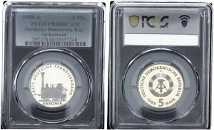 DDR 5 マーク 1988 A サクソニア:150周年鉄道 PCGS PR68DCAM PP 121413