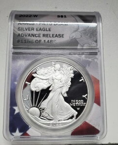 2022 W �V���o�[�C�[�O�� T2 ANACS PR70 DCAM ��s�����[�X�t���b�O���x���B1486�䒆1155���