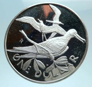 1975年 プルーフ イギリス領ヴァージン諸島 エリザベス2世 プルーフ銀貨 i78273