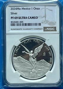 メキシコ オンザ プラタ プラ 2024 リベルタ 1 オンス シルバー 999 プルーフ プルーフ NGC 69 RAA-