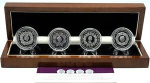 エリザベス2世肖像画 60周年ダイヤモンドジュビリー記念 純銀プルーフコインセット BOX + COA