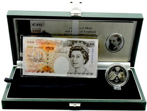 コイン シルバー プルーフ 5 ポンド紙幣 10 ポンド紙幣 エリザベス 2 世女王の金婚式