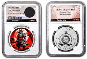 2025年 ニウエ サムライ戦士 1オンス 銀貨 NGCx REV PF 10 レリック付き
