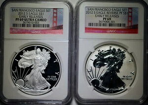 2012-S PF69 ウルトラカメオ シルバーイーグル PF/RP 2枚セット SF NGC早期リリース