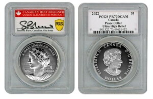 2022�N 1�h�� �����^�v���[�t �J�i�_ �s�[�X�h�� PCGS PR70DCAM UHR S �u�����g�T�C��