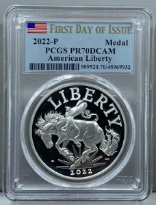 2022-P �v���[�t �A�����J�� ���o�e�B 1�I���X �V���o�[ ���_�� PCGS PR70 DCAM FDOI �t���b�O���x��
