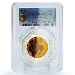 �J�U�t�X�^�� 100�e���Q �����V���[�Y ���r�� PR69 PCGS �o�C���^�� AgTa �R�C�� 2018