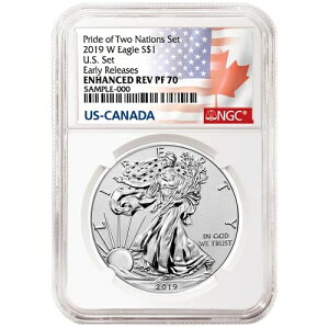 2019-W ���o�[�X �v���[�t $1 �A�����J�� �V���o�[ �C�[�O�� NGC PF70 ER �t���b�O ���x�� Pride o...