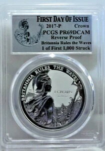 2017-P �V���o�[ �N���E�� �u���^�j�A ���[���Y �U �E�F�[�u ���o�[�X �v���[�t FDOI PCGS PR69DCAM