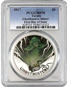 2017 1�I���X �V���o�[ $1 �c�o�� �S�[�X�g�o�X�^�[�Y �X���C�}�[ PCGS PF70DCAM FDOI �v���[�t�R�C���B