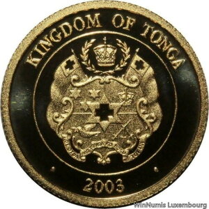 2003 F1457 希少トンガ 10 パアンガ トレジャー ヒデンシー 帆船 999% ゴールド プルーフ