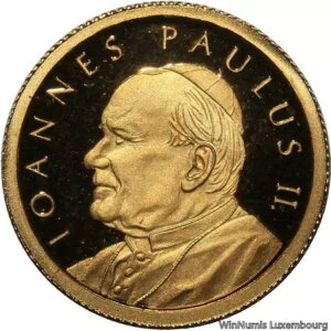 2005 V1419 希少マルタ 500 リラ ヨハネ・パウロ2世 999% ゴールド プルーフ