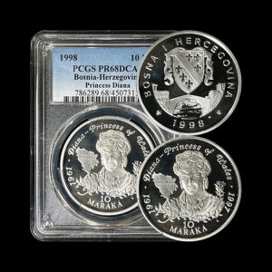 �{�X�j�A�B1998�N�A10�}���N�A�V���o�[ - PCGS PR68 - �g�b�v�|�b�v?? �_�C�A�i��